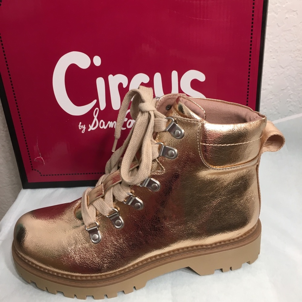 Sam Edelman Circus Rose Gold Lace Up Ankle…